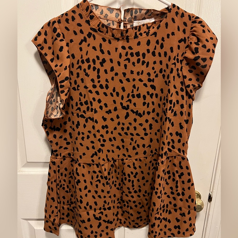 Tunic Top Ruffle Neck Cap Loose Babydoll size MED NWT - Picture 6 of 10